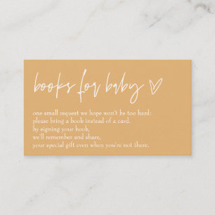Minimalist Boho Mustard Hello Baby Books For Baby Enclosure Card