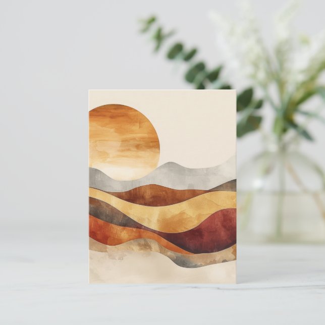 Minimalist Boho Nature - Warm Earth Tones Postcard (Standing Front)