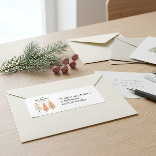 Minimalist Boho Nordic Pine Trees Return Address Label
