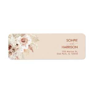 Minimalist Boho Pampas Grass Return Address Label