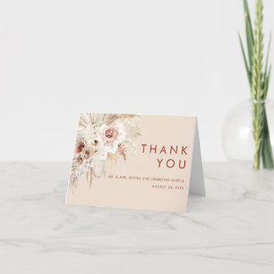 Minimalist Boho Pampas Grass Thank You Card