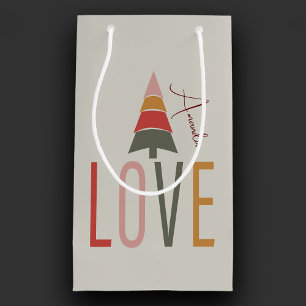 Minimalist Boho Personalized With Name Christmas Small Gift Bag