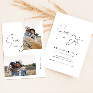 Minimalist Boho Photo Save the Date Invitation