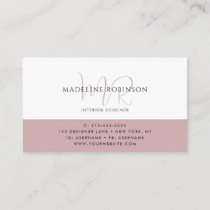 Minimalist Boho Pink Modern Business Card