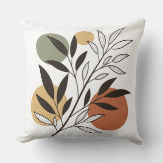 Minimalist Boho Plant Illustration Cushion