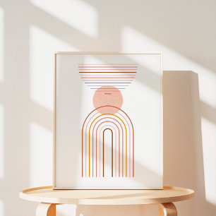 Minimalist Boho Rainbow Abstract Art Poster