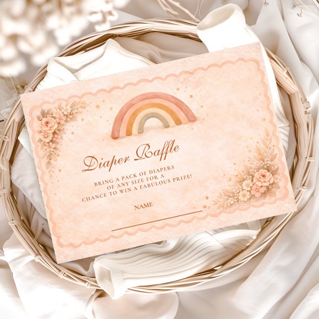 Minimalist Boho Rainbow Diapper Raffle Enclosure Card (Creator Uploaded)