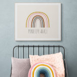 Minimalist Boho Rainbow Drawing Personalised Poster<br><div class="desc">This stylish wall art poster features a minimalist boho rainbow in mustard,  pink,  and teal. Personalise it with your name. Great gift idea.</div>