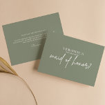 Minimalist Boho Sage Green Maid of Honor Proposal<br><div class="desc">Minimalist Boho Sage Green Maid of Honor Proposal Card. The word 'maid of honor' is not editable. Check the collection for more matching items.</div>