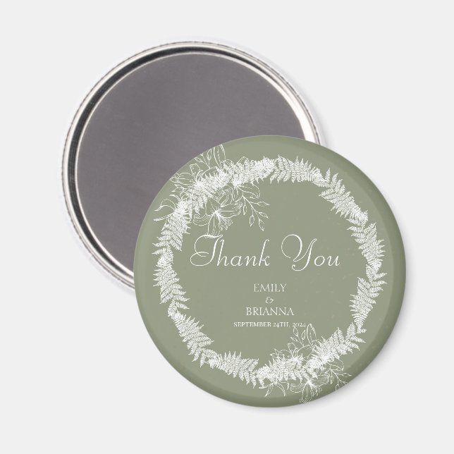 Minimalist Boho Sage Green wedding  Magnet (Front/Back)