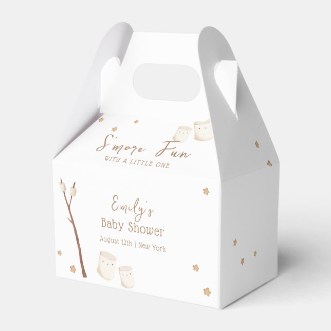 Minimalist Boho S'more Fun Stars Baby Shower  Favour Box (Front Side)
