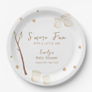 Minimalist Boho S'more Fun Stars Baby Shower  Paper Plate
