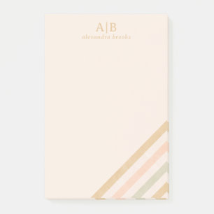 Minimalist Boho Stripe   Earthy Personalized Post-it Notes