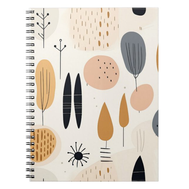 Minimalist Boho-style spiral notebook (Front)