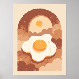 Minimalist Boho Sunny-Side-Up Egg Art Poster