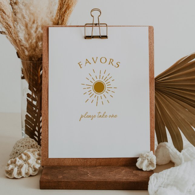 Minimalist Boho Sunshine Baby Shower Favours Sign (Creator Uploaded)