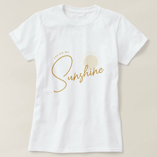 Minimalist Boho Sunshine Baby Shower Mama T-Shirt (Design Front)
