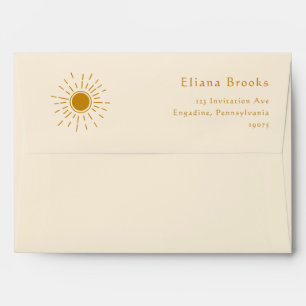 Minimalist Boho Sunshine Beige 5x7 Baby Shower Envelope