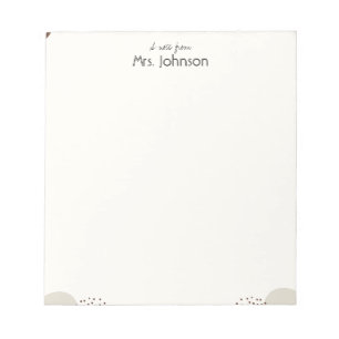 Minimalist Boho Teacher Notepad