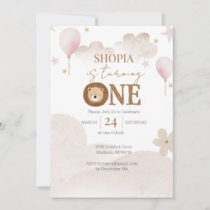 Minimalist Boho Terracotta 1st Birthday Invitation