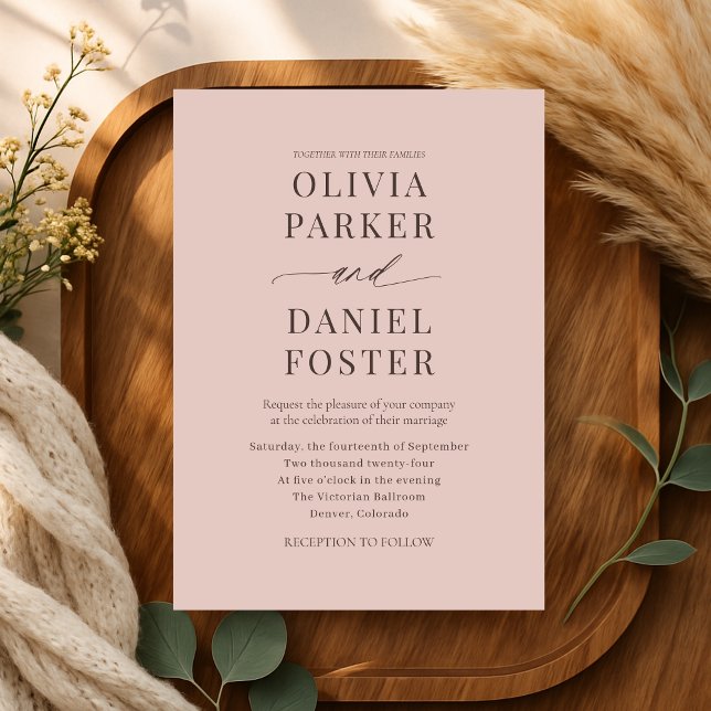 Minimalist Boho Terracotta Wedding Invitation (Creator Uploaded)