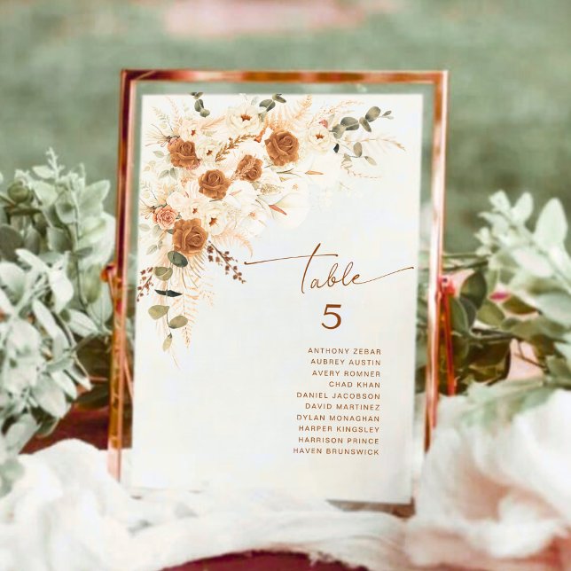 Minimalist Boho Terracotta Wedding Table Number  (Creator Uploaded)
