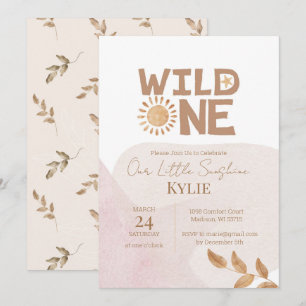 Minimalist Boho Terracotta Wild One 1st Birthday   Invitation