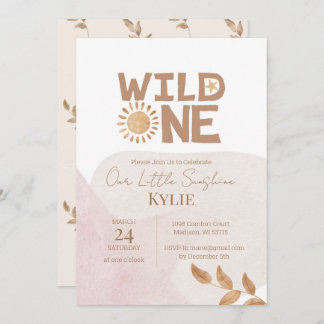 Minimalist Boho Terracotta Wild One 1st Birthday   Invitation