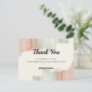 Minimalist Boho Thank You Postcard
