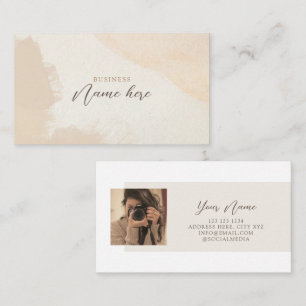 Minimalist Boho Watercolor Professional Simple Business Card