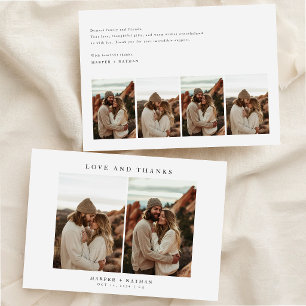 Minimalist Boho Wedding 6 Photo Collage Thank You Card