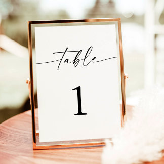 Minimalist Boho Wedding Table Numbers