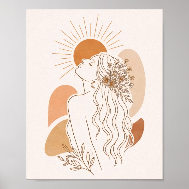 Minimalist Boho Woman Art Poster (Front)