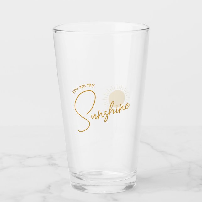Minimalist Boho You Are My Sunshine Glass (Front)