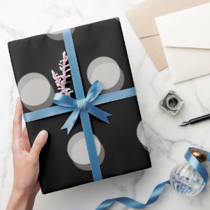 Minimalist Bokeh Ivory/Black Polka Dots Pattern Wrapping Paper