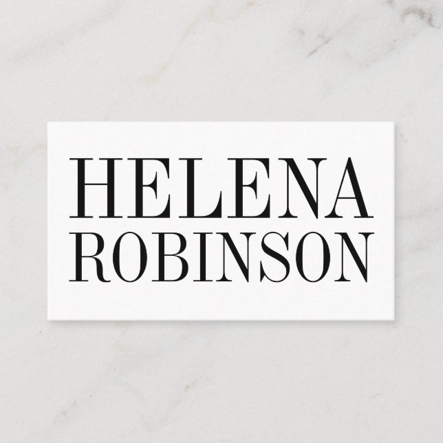 Minimalist bold black and white business card (Front)