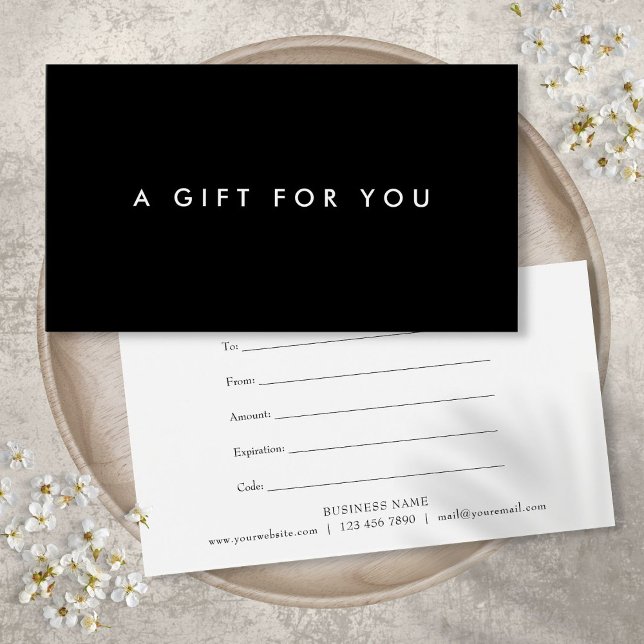 Minimalist Bold Black and White Gift Certificate (Minimalist Bold Black and White Gift Certificate)