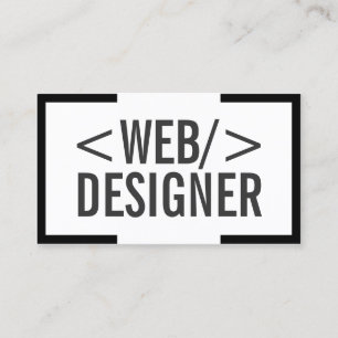 Minimalist Bold Black Border Web Design Business Card