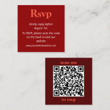 Minimalist Bold Cherry Red Wedding RSVP