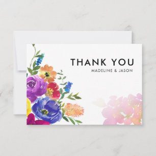Minimalist Bold Colour Floral Wedding Card