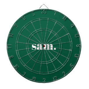 Minimalist bold custom text green dartboard
