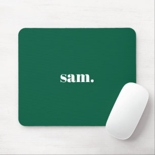 Minimalist bold custom text green mouse mat