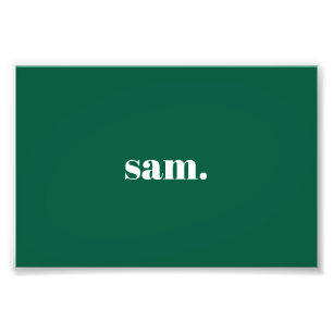 Minimalist bold custom text green photo print