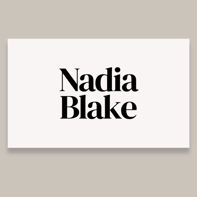 Minimalist Bold Editorial Style QR Code White Business Card (Creator Uploaded)