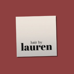 Minimalist Bold Faux Silver Black Hair Salon Square Business Card