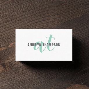 Minimalist Bold Green Grey White Consultant Business Card