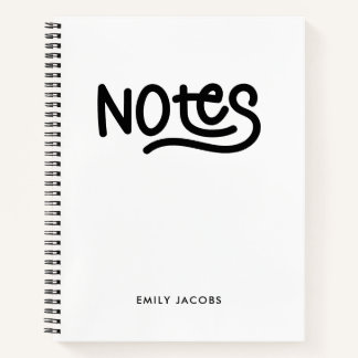 Minimalist Bold Handwriting Notes Typography Notebook