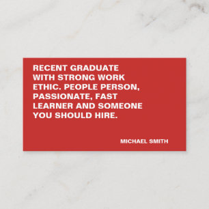 Minimalist Bold Large Quote Business Card