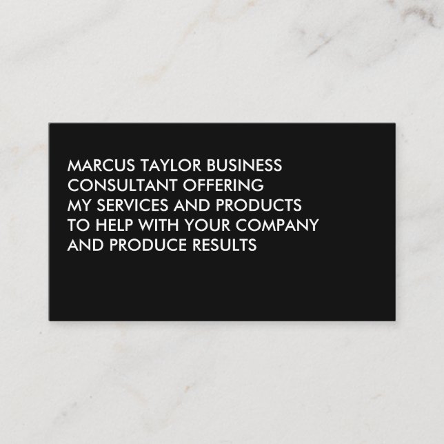 Minimalist Bold Large Text Business Card (Front)