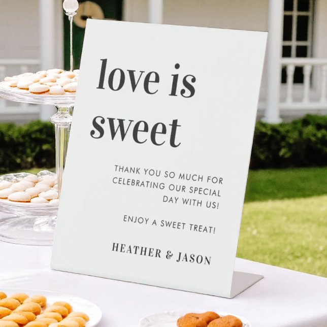 Minimalist Bold Love Is Sweet Dessert Sign (Creator Uploaded)